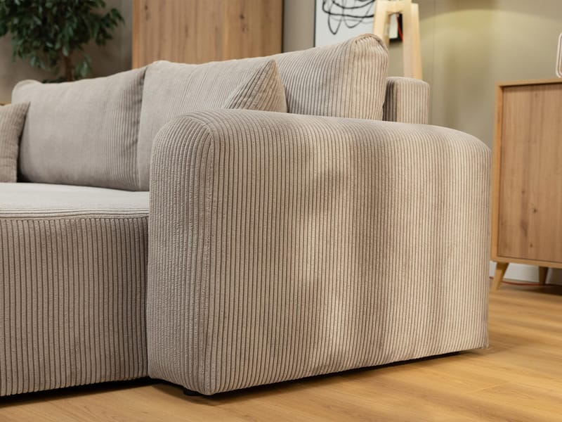 Brenor 3-istuttava vuodesohva vasenkätisellä divaanilla - beige - Huonekalut - Sohva - Vuodesohva