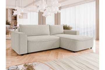 Burketown Vuodesohva Divaanilla 3-istuttava Sametti - Beige - Huonekalut - Sohva - Vuodesohva