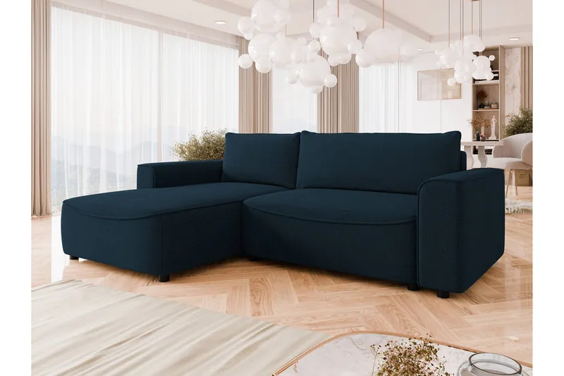 Burketown Vuodesohva Divaanilla 3-istuttava Sametti - Sininen - Huonekalut - Sohva - Vuodesohva