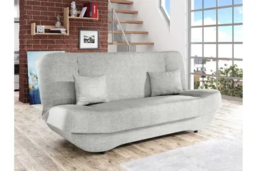 Burralla 3-istuttava suorakulmainen vuodesohva 118x184 cm säilytystilalla kankaasta - Harmaa - Huonekalut - Sohva - Vuodesohva - 3 istuttava vuodesohva