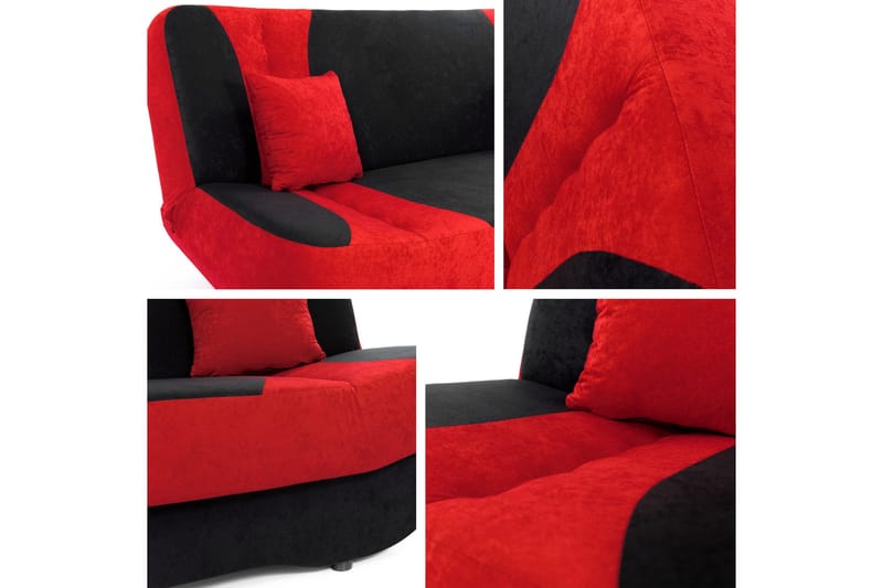 Burralla 3-istuttava suorakulmainen vuodesohva 118x184 cm säilytystilalla kankaasta - Harmaa - Huonekalut - Sohva - Vuodesohva - 3 istuttava vuodesohva