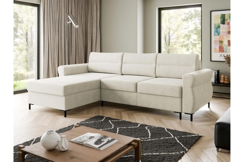 Busness Vuodesohva Divaanilla 3-istuttava Plyysi - Beige - Huonekalut - Sohva - Vuodesohva