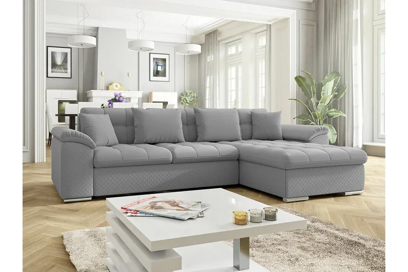 Camior 3-sits Hörnbäddsoffa NO_BRAND Grey - Huonekalut - Sohva - Vuodesohva
