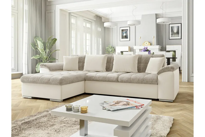 Camior 3-sits Hörnbäddsoffa NO_BRAND Grey - Huonekalut - Sohva - Vuodesohva