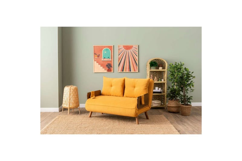 Canelo Vuodesohva 2-sits - Sinapinkeltainen - Huonekalut - Sohva - Vuodesohva