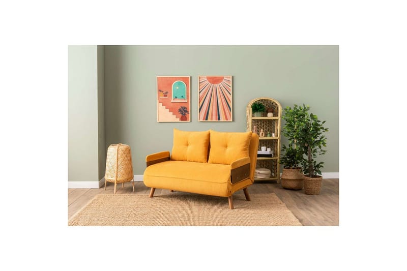 Canelo Vuodesohva 2-sits - Sinapinkeltainen - Huonekalut - Sohva - Vuodesohva