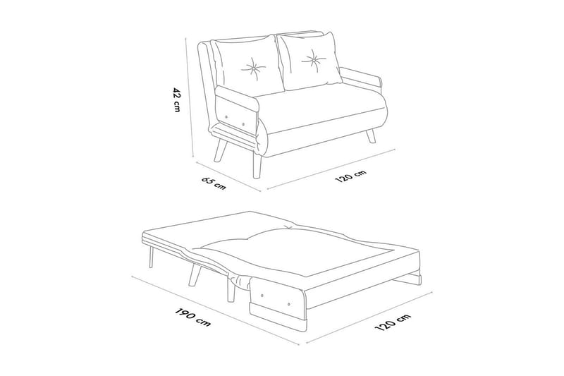 Canelo Vuodesohva 2-sits - Tummanharmaa - Huonekalut - Sohva - Vuodesohva