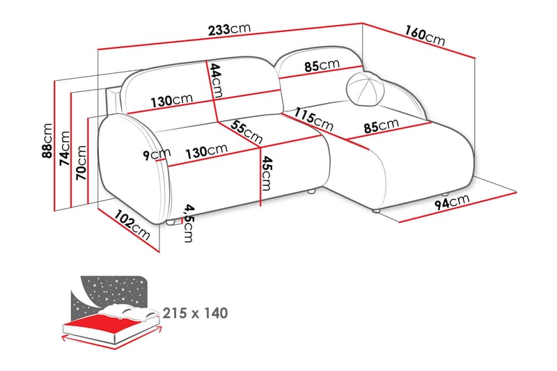 Carve Vuodesohva 2-Istuttavalla Divaanilla - Harmaa - Huonekalut - Sohva - Vuodesohva