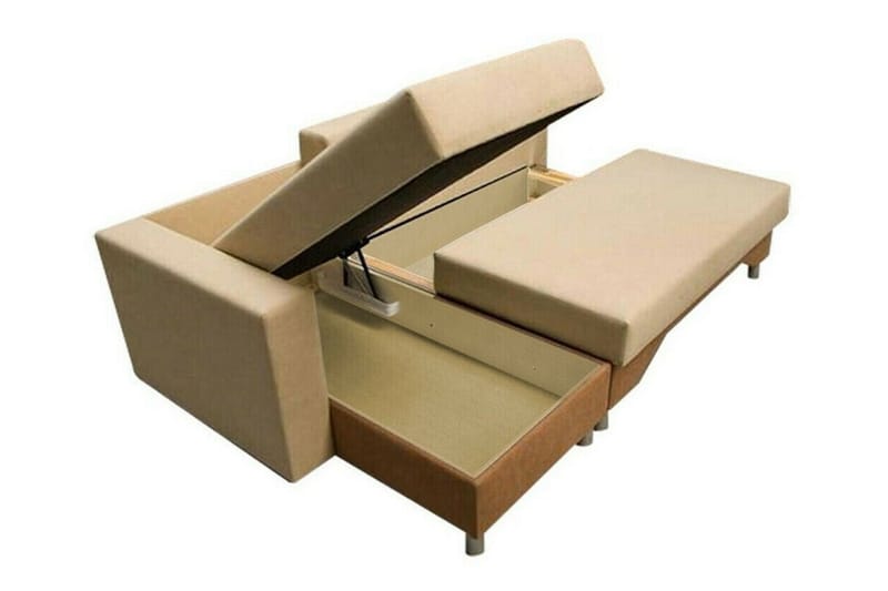 Castlebay 3-sits Hörnbäddsoffa Brown/Beige - Huonekalut - Sohva - Vuodesohva