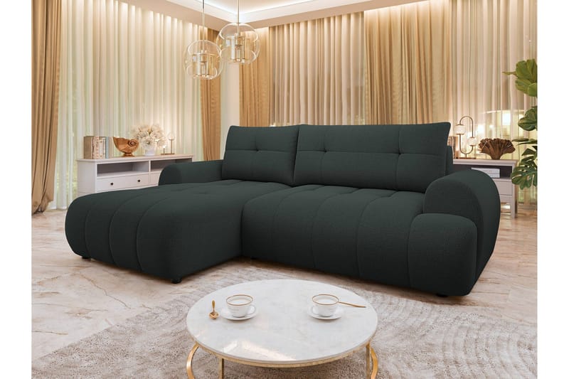 Ceibo Vuodesohva Divaanilla 3-istuttava - Musta - Huonekalut - Sohva - Vuodesohva