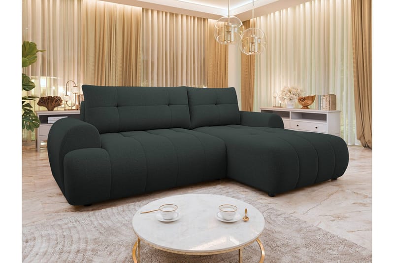 Ceibo Vuodesohva Divaanilla 3-istuttava - Musta - Huonekalut - Sohva - Vuodesohva