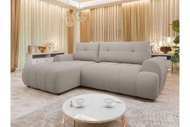 Ceibo Vuodesohva Divaanilla 3-istuttava Plyysi - Harmaa - Huonekalut - Sohva - Vuodesohva