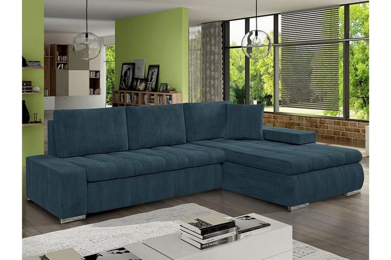 Cerys 3-sits Hörnbäddsoffa NO_BRAND Dark blue - Huonekalut - Sohva - Vuodesohva