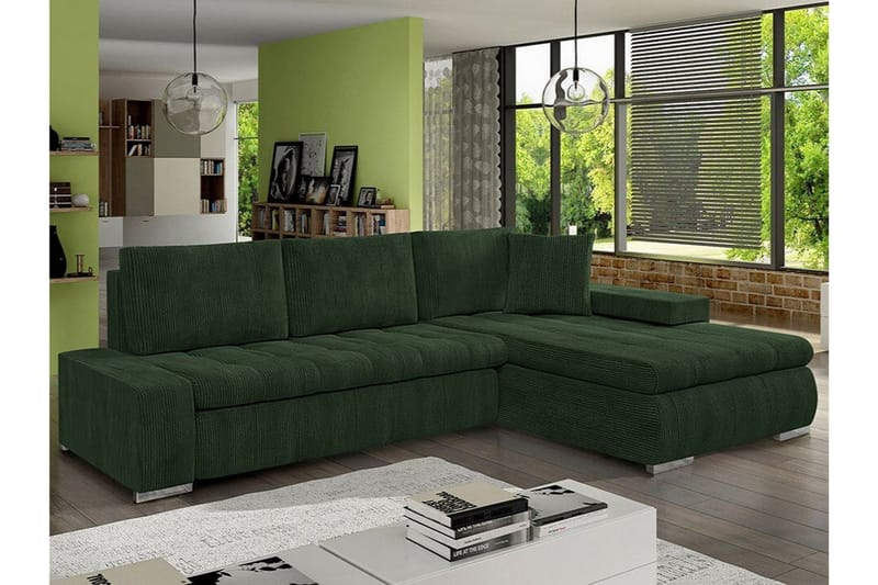 Cerys 3-sits Hörnbäddsoffa NO_BRAND Green - Huonekalut - Sohva - Vuodesohva