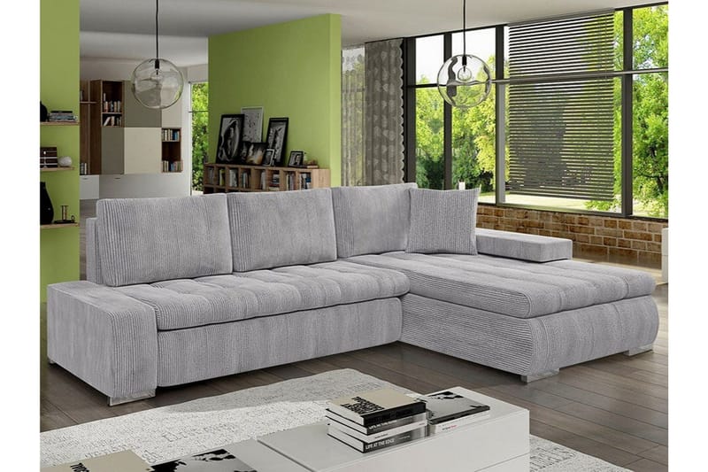 Cerys 3-sits Hörnbäddsoffa NO_BRAND Light grey/Dark grey - Huonekalut - Sohva - Vuodesohva