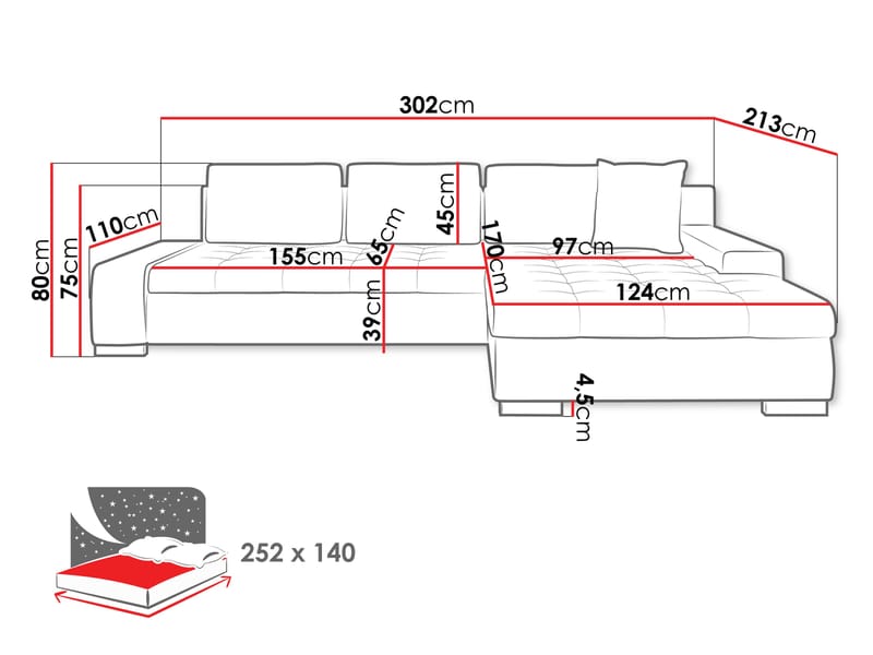 Cerys Vuodesohva divaanilla 4istuttava - Beige - Huonekalut - Sohva - Vuodesohva