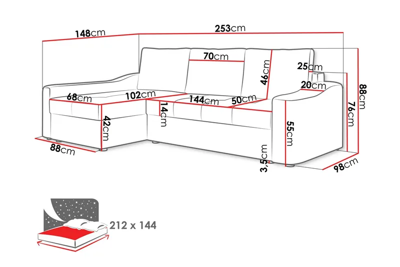 Chaman Vuodesohva Divaanilla 3-istuttava Plyysi - Beige - Huonekalut - Sohva - Vuodesohva