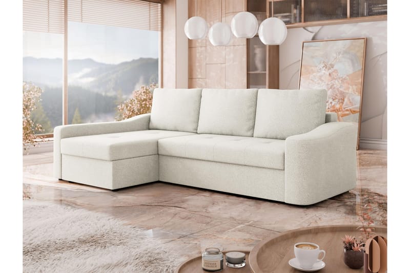 Chaman Vuodesohva Divaanilla 3-istuttava Plyysi - Beige - Huonekalut - Sohva - Vuodesohva