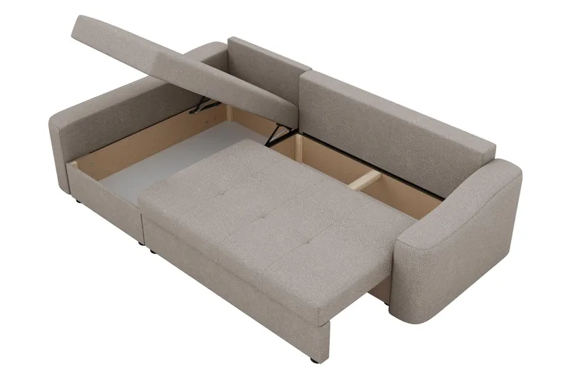 Chaman Vuodesohva Divaanilla 3-istuttava Plyysi - Beige - Huonekalut - Sohva - Vuodesohva