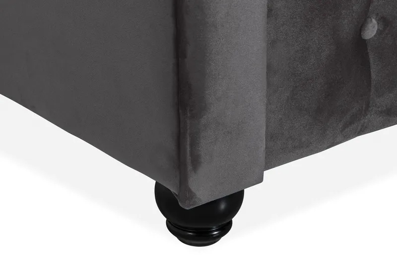 Chesterfield Deluxe 3-istuttava eteenpäin avattava vuodesohva sametista - Tummanharmaa Sametti - Huonekalut - Sohva - Vuodesohva - 3 istuttava vuodesohva