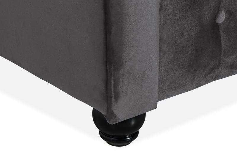 Chesterfield Deluxe 3-istuttava Etupyöreä vuodesohva sametissa - Tummanharmaa Sametti - Huonekalut - Sohva - Vuodesohva - 3 istuttava vuodesohva