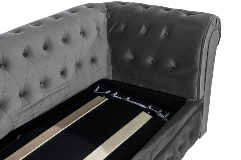 Chesterfield Deluxe 3-istuttava Etupyöreä vuodesohva sametissa - Tummanharmaa Sametti - Huonekalut - Sohva - Vuodesohva - 3 istuttava vuodesohva