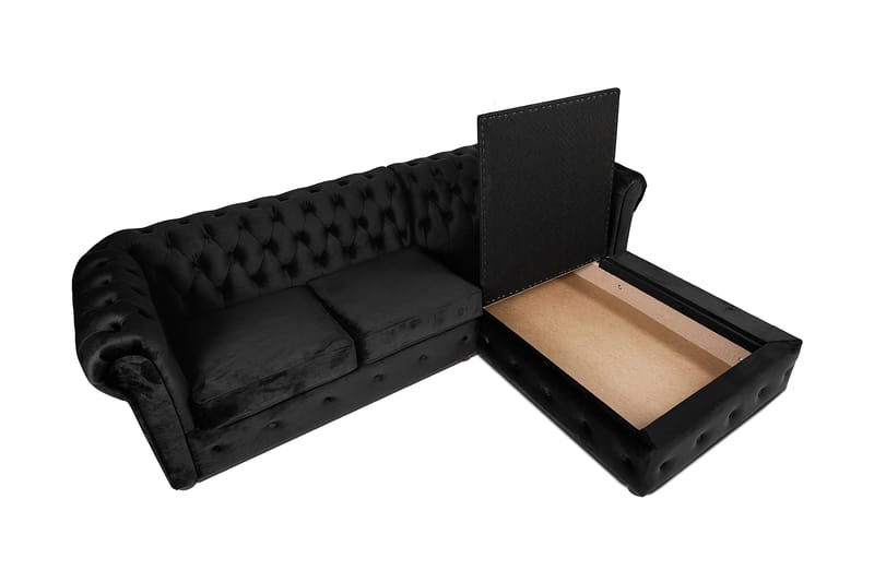Chesterfield Kristin Vuodesohva Divaanilla - Musta - Huonekalut - Sohva - Vuodesohva