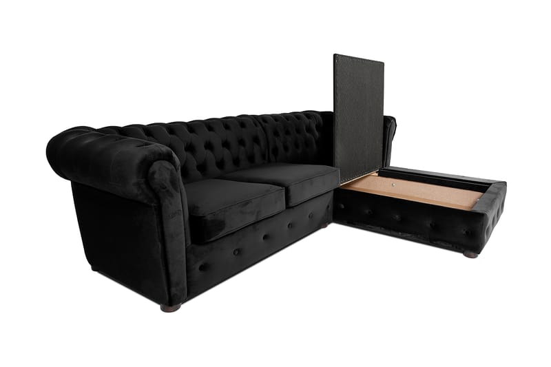 Chesterfield Kristin Vuodesohva Divaanilla - Musta - Huonekalut - Sohva - Vuodesohva