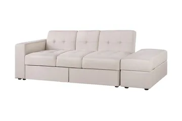 Citlalic 3-istuttava vuodesohva 90x210 cm säilytystilalla kankaasta - Beige - Huonekalut - Sohva - Vuodesohva - 3 istuttava vuodesohva