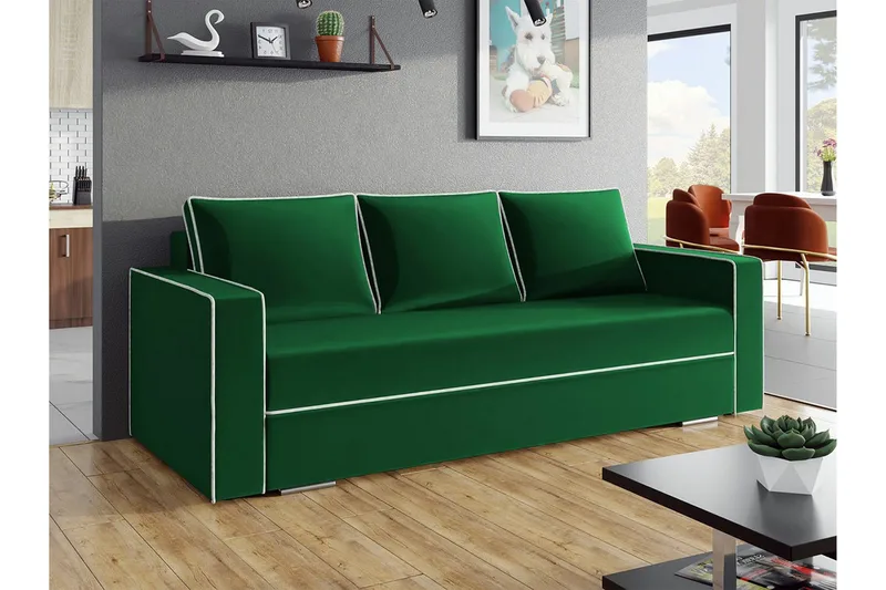 Clarina 3-sits Bäddsoffa NO_BRAND Green - Huonekalut - Sohva - Vuodesohva - 3 istuttava vuodesohva
