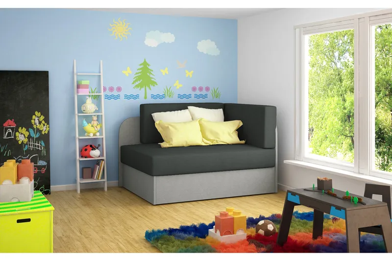Crenviz 1-istuttava kompakti vuodesohva 73x166 cm kangasta, Antrasiitti