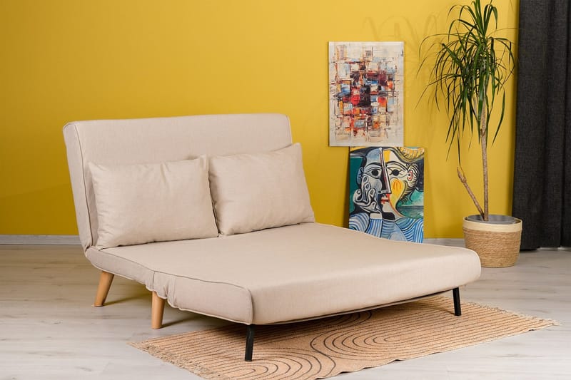 Daigo 2-istuttava vuodesohva 120x180 cm kankaalla - Beige - Huonekalut - Sohva - Vuodesohva