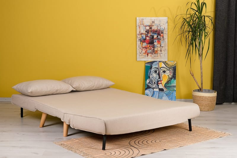 Daigo 2-istuttava vuodesohva 120x180 cm kankaalla - Beige - Huonekalut - Sohva - Vuodesohva