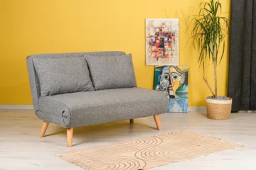Daigo 2-istuttava vuodesohva 120x180 cm kankaalla - Harmaa - Huonekalut - Sohva - Vuodesohva