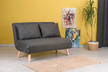 Daigo pieni 2-paikkainen eteenpäin avattava vuodesohva 120x180 cm kankaasta - Harmaa - Huonekalut - Sohva - Vuodesohva