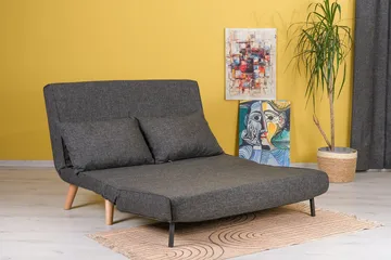 Daigo pieni 2-paikkainen eteenpäin avattava vuodesohva 120x180 cm kankaasta - Harmaa - Huonekalut - Sohva - Vuodesohva
