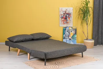 Daigo pieni 2-paikkainen eteenpäin avattava vuodesohva 120x180 cm kankaasta - Harmaa - Huonekalut - Sohva - Vuodesohva