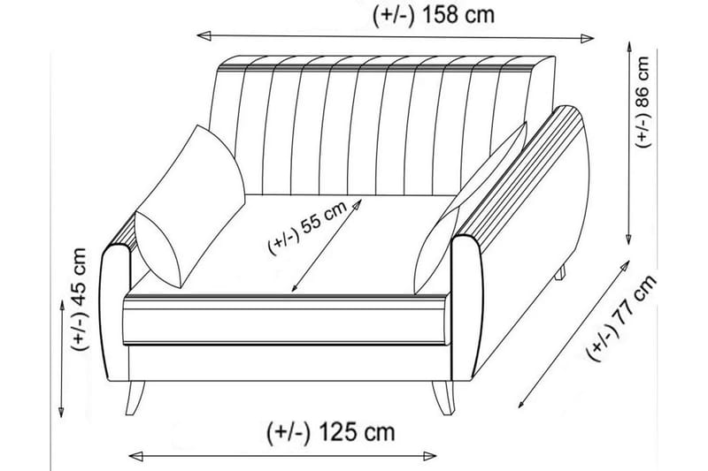 Dalima 2-istuttava vuodesohva 55x125 cm säilytystilalla, pellavaa - Antrasiitti - Huonekalut - Sohva - Vuodesohva