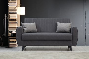 Dalima 2-istuttava vuodesohva 55x125 cm säilytystilalla, pellavaa - Antrasiitti - Huonekalut - Sohva - Vuodesohva