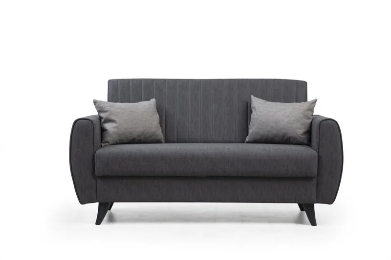 Dalima 2-istuttava vuodesohva 55x125 cm säilytystilalla, pellavaa, Antrasiitti
