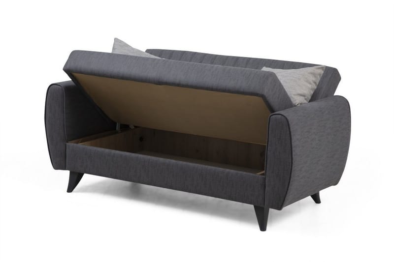 Dalima 2-istuttava vuodesohva 55x125 cm säilytystilalla, pellavaa - Antrasiitti - Huonekalut - Sohva - Vuodesohva