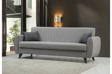 Dalima 3-istuttava vuodesohva 55x183 cm säilytyslaatikolla kankaasta - Harmaa - Huonekalut - Sohva - Vuodesohva - 3 istuttava vuodesohva