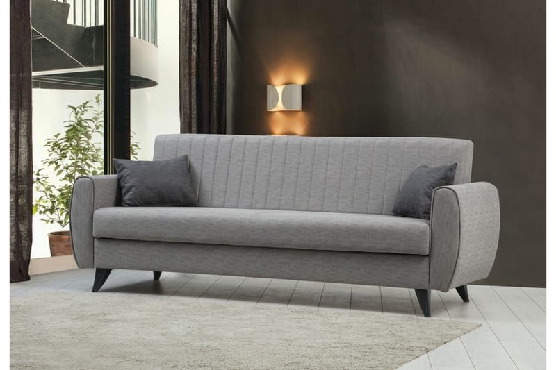 Dalima 3-istuttava vuodesohva 55x183 cm säilytyslaatikolla kankaasta - Harmaa - Huonekalut - Sohva - Vuodesohva - 3 istuttava vuodesohva