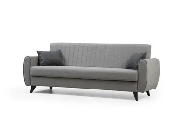 Dalima 3-istuttava vuodesohva 55x183 cm säilytyslaatikolla kankaasta - Harmaa - Huonekalut - Sohva - Vuodesohva - 3 istuttava vuodesohva