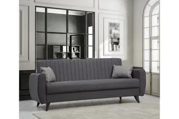 Dalima 3-istuttava vuodesohva 55x183 cm säilytystilalla, kangas - Antrasiitti - Huonekalut - Sohva - Vuodesohva - 3 istuttava vuodesohva