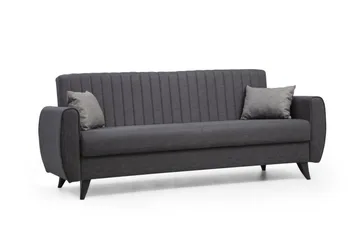 Dalima 3-istuttava vuodesohva 55x183 cm säilytystilalla, kangas - Antrasiitti - Huonekalut - Sohva - Vuodesohva - 3 istuttava vuodesohva