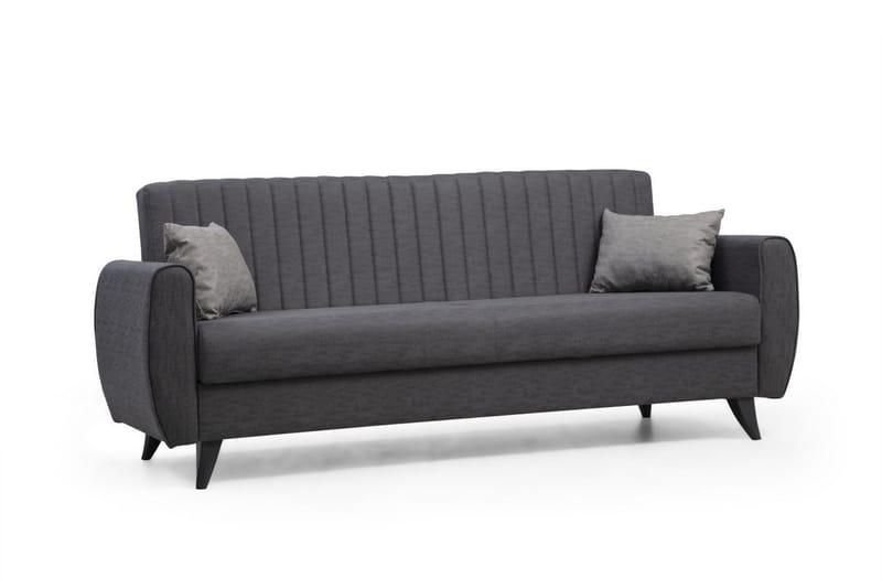 Dalima 3-istuttava vuodesohva 55x183 cm säilytystilalla, kangas - Antrasiitti - Huonekalut - Sohva - Vuodesohva - 3 istuttava vuodesohva
