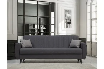 Dalima 3-istuttava vuodesohva 55x183 cm säilytystilalla, kangas - Antrasiitti - Huonekalut - Sohva - Vuodesohva - 3 istuttava vuodesohva