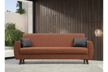 Dalima 3-istuttava vuodesohva 55x183 cm säilytystilalla, kangas - Terrakotta - Huonekalut - Sohva - Vuodesohva - 3 istuttava vuodesohva