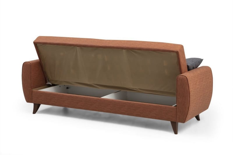 Dalima 3-istuttava vuodesohva 55x183 cm säilytystilalla, kangas - Terrakotta - Huonekalut - Sohva - Vuodesohva - 3 istuttava vuodesohva